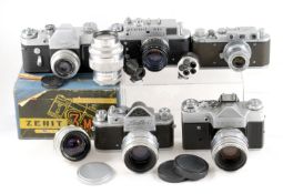 A Good Group of Soviet 35mm Film Cameras.