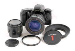 Canon Kiss (EOS500) SLR with 50mm & 19-35mm Lenses.