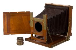 An Unmarked 12x10 Mahogany & Brass Field Camera