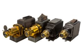 Four Russian Iron Magic Lanterns