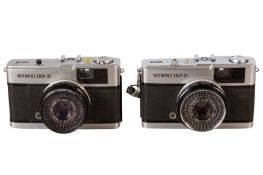 A Pair of Olympus Trip 35mm Compact Cameras