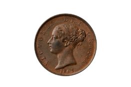 VICTORIA (1837 - 1901), 1841 HALFPENNY. 