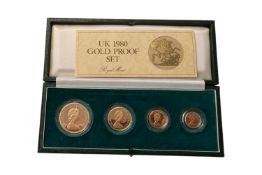 ELIZABETH II (1952 - 2022), 1980 PROOF 4-COIN SOVEREIGN SET. 