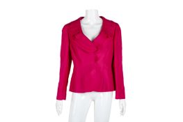 Valentino Fuchsia Pink Silk Evening Jacket - Size 14