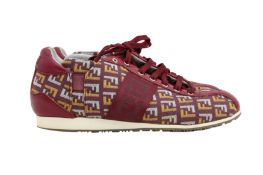 Fendi Burgundy FF Zucchino Sneaker - Size 37.5