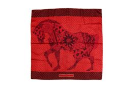 Hermes 'A Cheval Sur Mon Carre' Silk Scarf 90