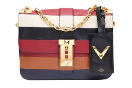 Valentino Multi Stripe B Rockstud Shoulder Bag
