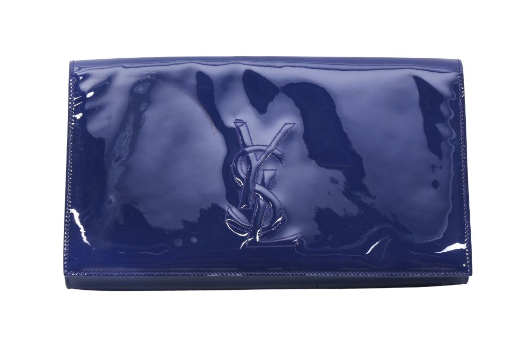 Saint Laurent Blue Belle Du Jour Clutch - Image 1 of 3