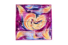 Hermes 'Feux Du Ciel' Silk Scarf 90
