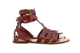 Dolce & Gabbana Brown Gladiator Flat Sandal - Size 38.5