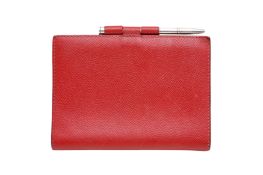 Hermes Red Epsom Agenda Cover And Silver Pen