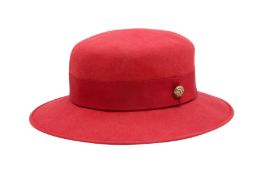 Chanel Wine Wool Felt CC Dress Hat - Size 58