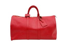 Louis Vuitton Red Epi Keepall 45