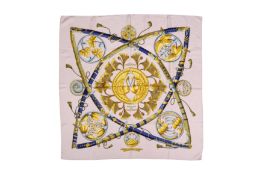 Hermes 'Damiyo Princes Du Soleil Levant' Jacquard Silk Scarf