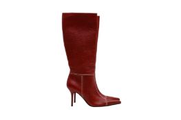 Dolce & Gabbana Red Heeled Long Boot - Size 38.5