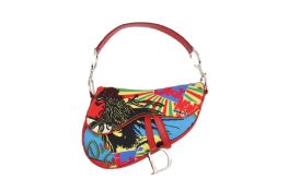 Christian Dior Red Rasta Mania Bob Marley Saddle Bag