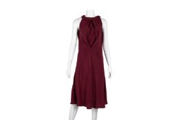 Fendi Wine Silk Sleeveless Dress - Size 38