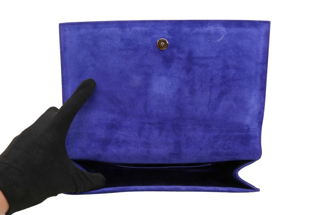 Saint Laurent Blue Belle Du Jour Clutch - Image 3 of 3