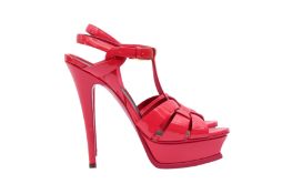 Yves Saint Laurent Fuchsia Tribute Platform Sandal - Size 37.5