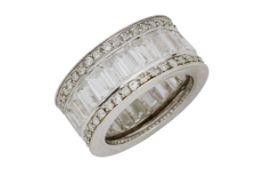 A DIAMOND AND CUBIC ZIRCONIA RING