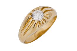 A SINGLE-STONE DIAMOND RING