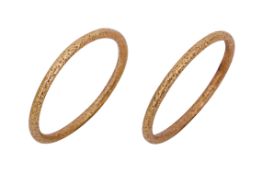 TWO 18CT YELLOW GOLD BANDS