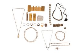 A GROUP OF JEWELLERY AND DESK FINDINGS