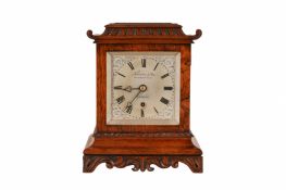 A WILLIAM IV PERIOD ROSEWOOD CASED LIBRARY CLOCK BY FRODSHAM & SONS