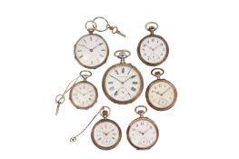A COLLECTION OF SEVEN CONTINENTAL POCKET WATCHES