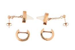 TWO PAIRS OF EARRINGS