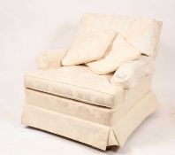 A modern upholstered armchair