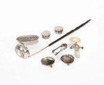 A Georgian silver punch ladle with horn handle