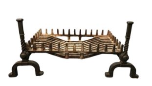 A pair of iron andirons