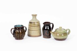 Four studio pottery items