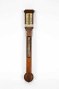 An early 20th Century stained oak stick barometer