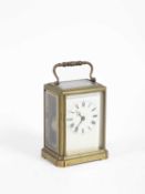 A brass cased carriage clock
