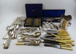 A collection of silver plated items to include a w
