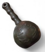 An unusual oriental metal bell, decorated with dra