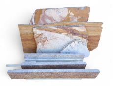 A collection of marble slices and cuttings, variou