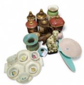 A Poole pottery hors d'oeuvres dish, a shell shape