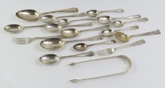 A pair of Georgian silver tongs, probably William
