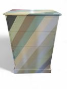 A painted pine chest of four short drawers, 91.5cm
