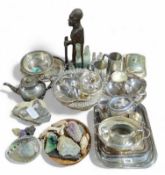 A collection of silver plated items, to include a