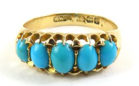 A Victorian or early 20th century 18ct gold turquo