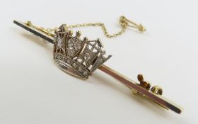 An early 20th century naval sweetheart brooch, the