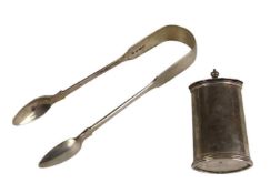 A pair of Exeter Victorian silver sugar tongs; wit