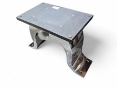 A modern chromed coffee or occasional table base,