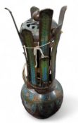 An unusual cloisonne enamel and painted object, th