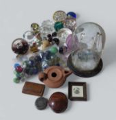 A vegetable ivory acorn shaped thimble holder; a s