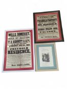 A 19th Century printed Auction notice dated 1863 f